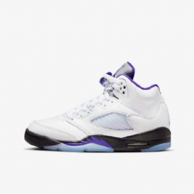 Nike Air Jordan 5 Retro Sko Til Børn Hvid Sort Mørk