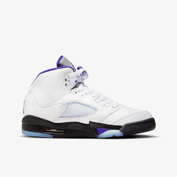 Nike Air Jordan 5 Retro Sko Til Børn Hvid Sort Mørk