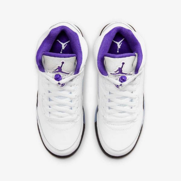 Nike Air Jordan 5 Retro Sko Til Børn Hvid Sort Mørk