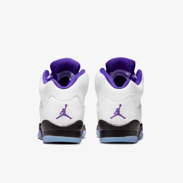 Nike Air Jordan 5 Retro Sko Til Børn Hvid Sort Mørk