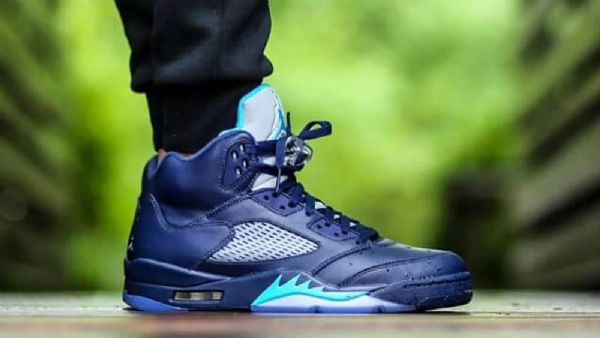 Nike Air Jordan 5 Retro Sko Til Mænd Marineblå