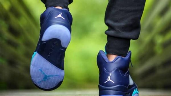 Nike Air Jordan 5 Retro Sko Til Mænd Marineblå