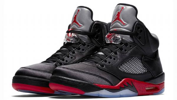 Nike Air Jordan 5 Retro Sko Til Mænd Sort Rød