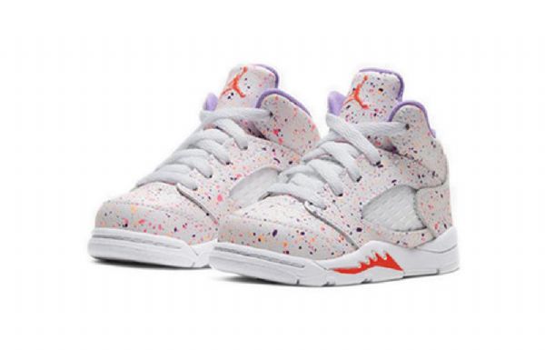 Nike Air Jordan 5 Retro Td Basketball Sko Til Børn Lys Lilla