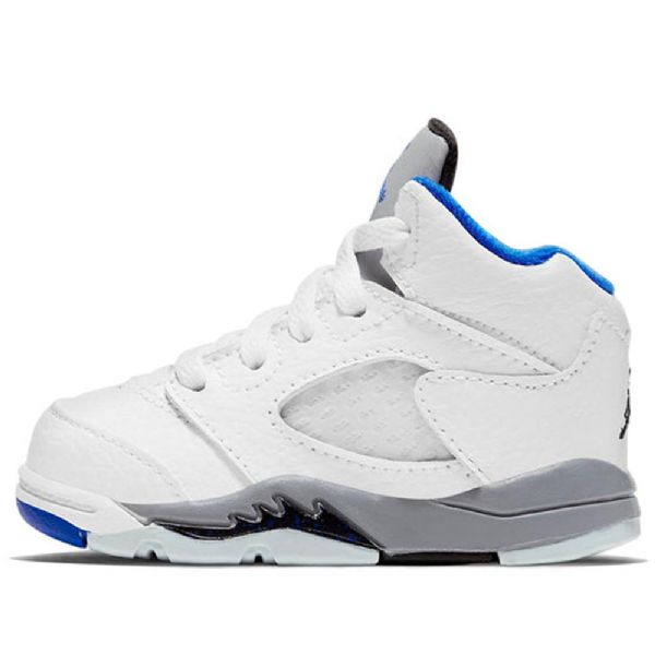 Nike Air Jordan 5 Retro Td Sko Til Børn Hvid Blå