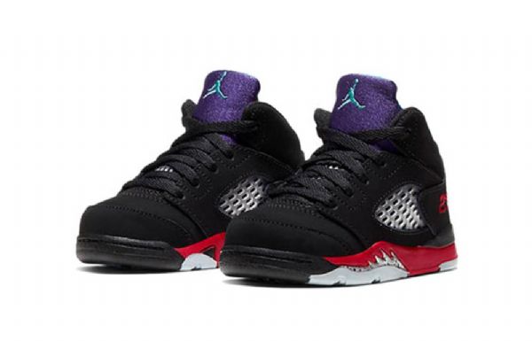 Nike Air Jordan 5 Retro Td Sko Til Børn Sort