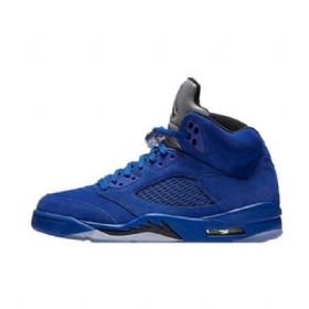 Nike Air Jordan 5 Ruskindssko Til Mænd Blå