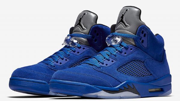 Nike Air Jordan 5 Ruskindssko Til Mænd Blå