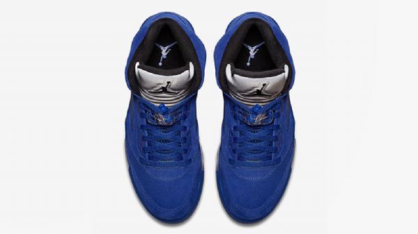 Nike Air Jordan 5 Ruskindssko Til Mænd Blå