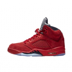 Nike Air Jordan 5 Ruskindssko Til Mænd Rød