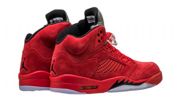 Nike Air Jordan 5 Ruskindssko Til Mænd Rød