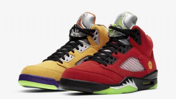 Nike Air Jordan 5 What The Sko Til Mænd Rød Gul