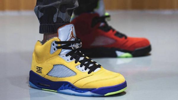 Nike Air Jordan 5 What The Sko Til Mænd Rød Gul