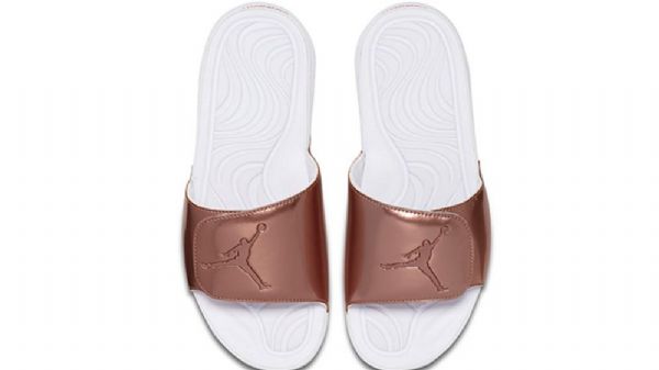 Nike Air Jordan Hydro 5 Pinnacle Bronze Slides Sko Til Mænd Sølv