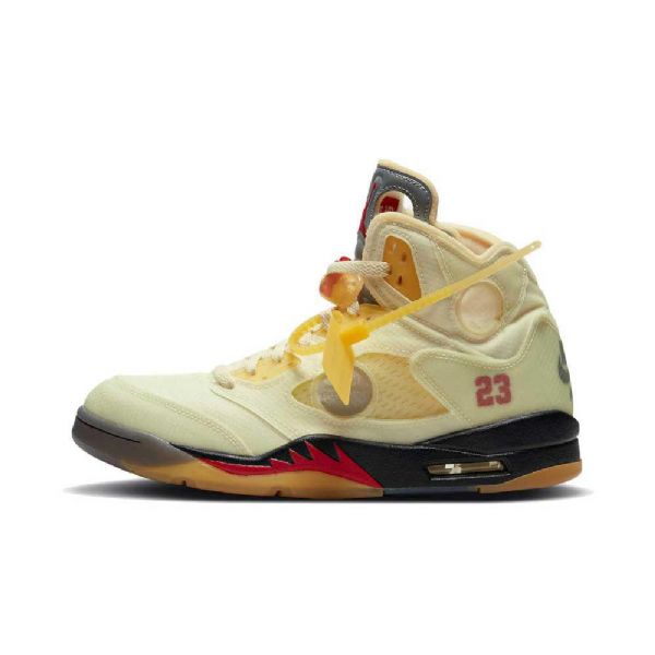 Nike Off-white Air Jordan 5 Four Sko Til Mænd Gul