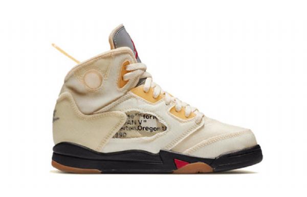Nike Off-white Air Jordan 5 Retro Sp Ps Basketball Sko Til Mænd Khaki