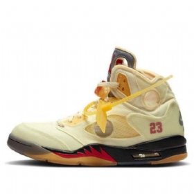 Nike Off-white Air Jordan 5 Sp Retro Basketball Sko Til Mænd Khaki