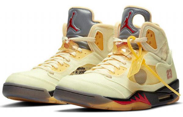 Nike Off-white Air Jordan 5 Sp Retro Basketball Sko Til Mænd Khaki