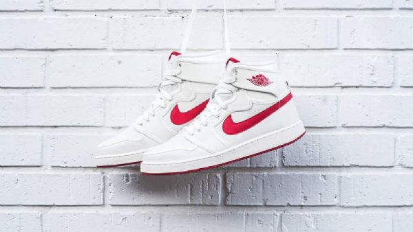 Nike Air Jordan 1 Ko Og Sko Til Mænd Grå Rød