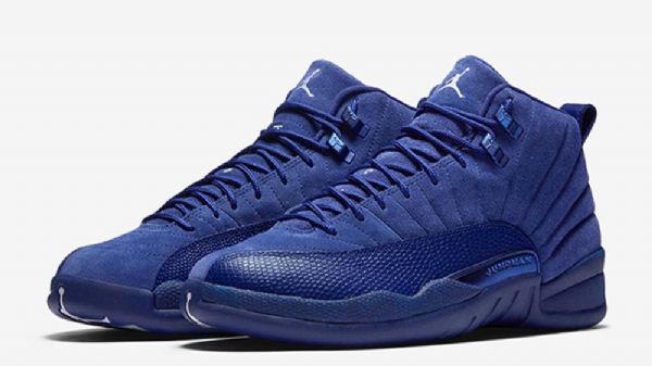 Nike Air Jordan 12 Deep Premium Sko Til Mænd Blå