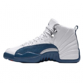 Nike Air Jordan 12 Franske Sko Til Mænd Blå Grå
