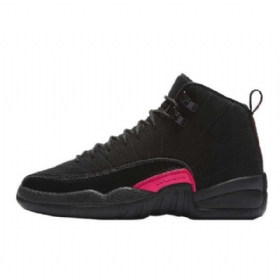 Nike Air Jordan 12 Gs Rush Sko Til Mænd Sort Lyserød