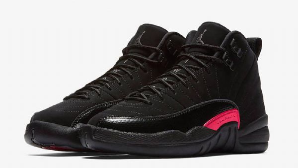 Nike Air Jordan 12 Gs Rush Sko Til Mænd Sort Lyserød