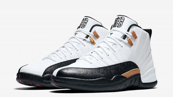 Nike Air Jordan 12 Kinesisk Nytårssko Til Mænd Hvid Sort