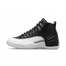 Nike Air Jordan 12 Low Tops Playoffs 2022 Sko Til Mænd Hvid Sort