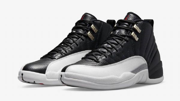 Nike Air Jordan 12 Low Tops Playoffs 2022 Sko Til Mænd Hvid Sort