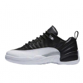 Nike Air Jordan 12 Low Tops Playoffs Sko Til Mænd Sort Hvid