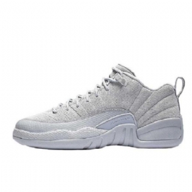 Nike Air Jordan 12 Low Tops Ruskindssko Til Mænd Grå