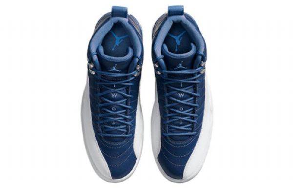 Nike Air Jordan 12 Retro Basketball Sko Til Mænd Mørkeblå Hvid
