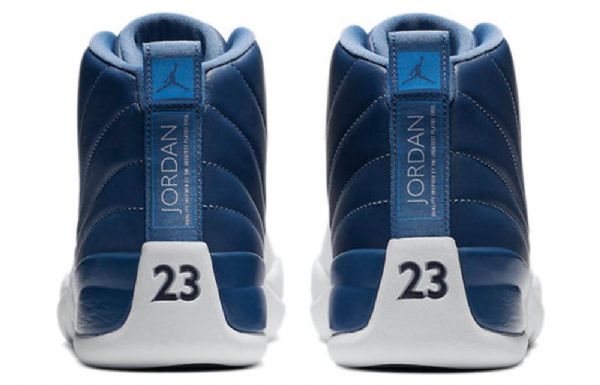 Nike Air Jordan 12 Retro Basketball Sko Til Mænd Mørkeblå Hvid