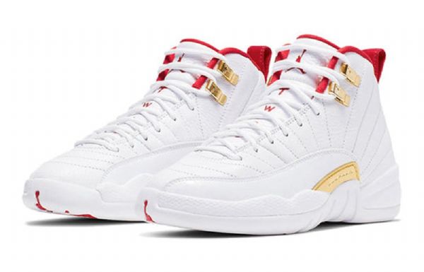 Nike Air Jordan 12 Retro Gs Basketball Sko Til Mænd Hvid Rød