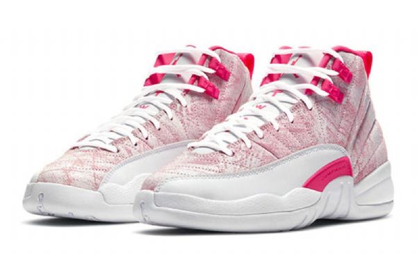 Nike Air Jordan 12 Retro Gs Basketball Sko Til Mænd Lyserød