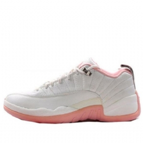 Nike Air Jordan 12 Retro Low Toppe Basketball Sko Til Damer Lyserød