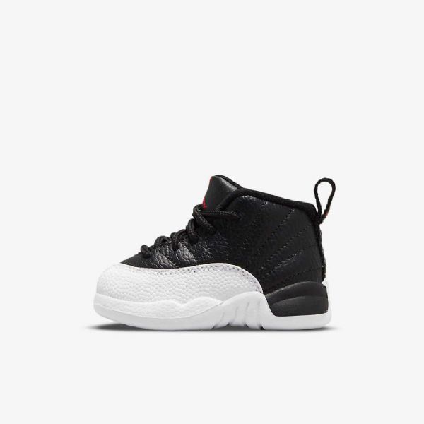 Nike Air Jordan 12 Retro Sko Til Børn Sort Hvid Rød