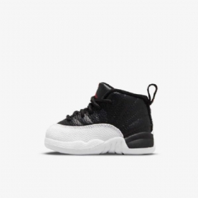 Nike Air Jordan 12 Retro Sko Til Børn Sort Hvid Rød