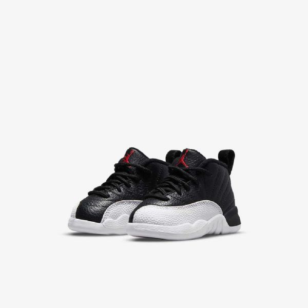 Nike Air Jordan 12 Retro Sko Til Børn Sort Hvid Rød