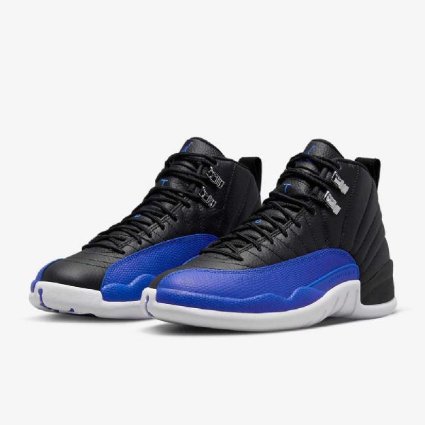 Nike Air Jordan 12 Retro Sko Til Damer Sort Sølv Hvid Kongeblå