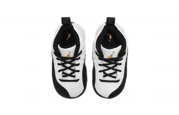 Nike Air Jordan 12 Retro Td Basketball Sko Til Børn Hvid Sort