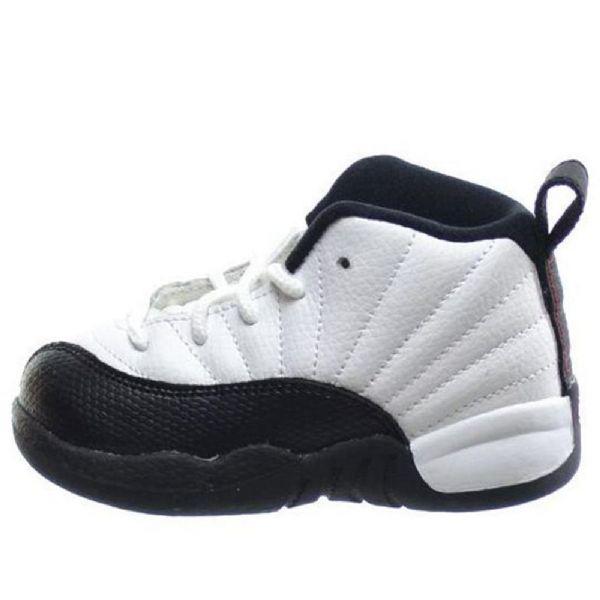 Nike Air Jordan 12 Retro Td Marathon Løbesko / Sneakers Til Børn Hvid Sort