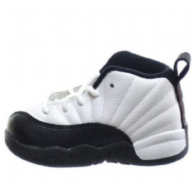 Nike Air Jordan 12 Retro Td Marathon Løbesko / Sneakers Til Børn Hvid Sort