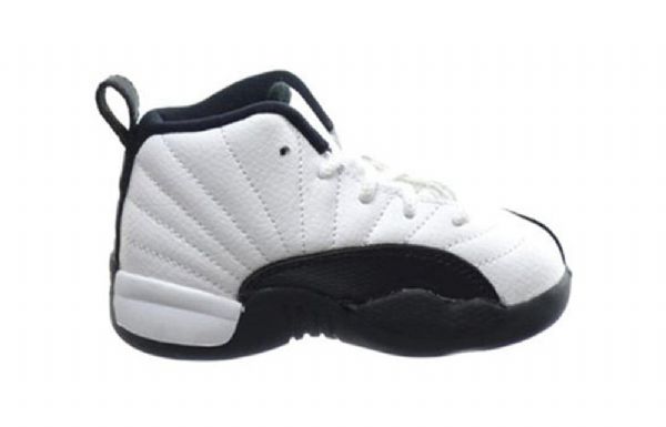 Nike Air Jordan 12 Retro Td Marathon Løbesko / Sneakers Til Børn Hvid Sort