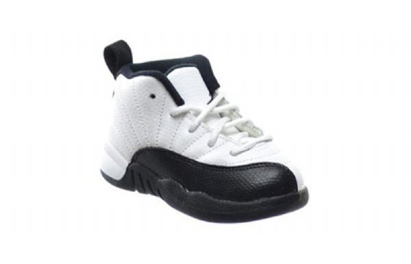 Nike Air Jordan 12 Retro Td Marathon Løbesko / Sneakers Til Børn Hvid Sort
