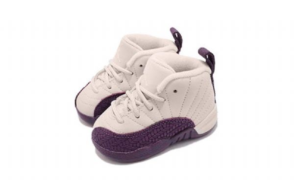 Nike Air Jordan 12 Retro Td Sko Til Børn Lysegrå