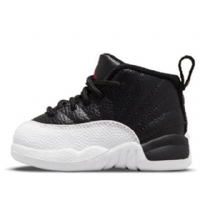 Nike Air Jordan 12 Retro Td Sko Til Børn Sort Grå