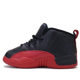 Nike Air Jordan 12 Retro Td Sko Til Børn Sort Rød