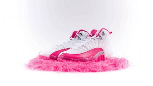 Nike Air Jordan 12 Retro Vivid Sko Til Mænd Lyserød Hvid